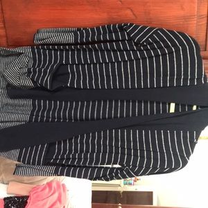 White and navy striped cardigan